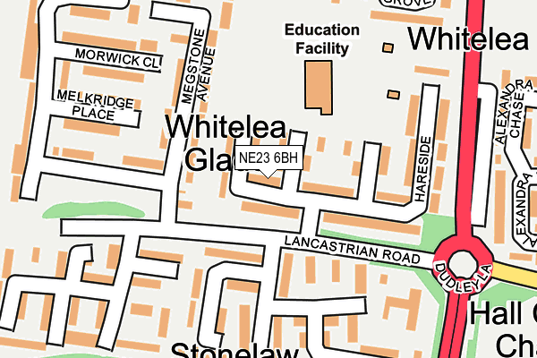NE23 6BH map - OS OpenMap – Local (Ordnance Survey)