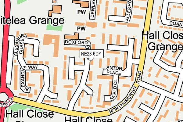 NE23 6DY map - OS OpenMap – Local (Ordnance Survey) NE23 6DY map - OS OpenMap – Local (Ordnance Survey)