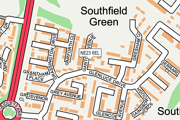 NE23 6EL map - OS OpenMap – Local (Ordnance Survey) NE23 6EL map - OS OpenMap – Local (Ordnance Survey)