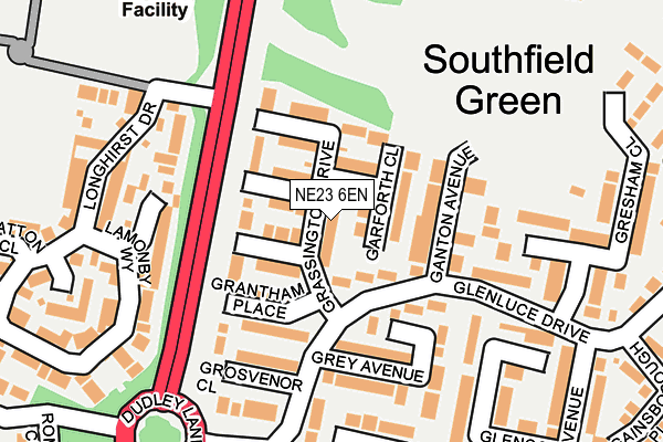 NE23 6EN map - OS OpenMap – Local (Ordnance Survey) NE23 6EN map - OS OpenMap – Local (Ordnance Survey)