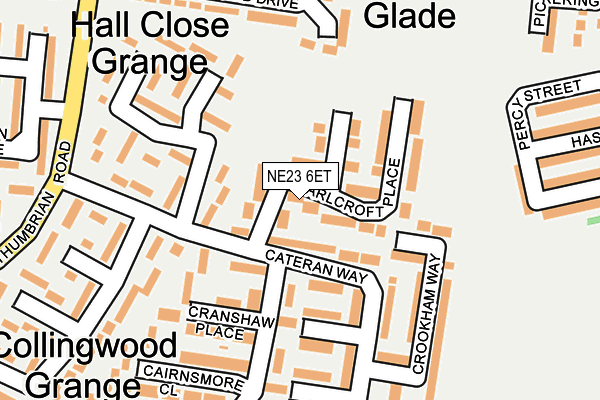 NE23 6ET map - OS OpenMap – Local (Ordnance Survey) NE23 6ET map - OS OpenMap – Local (Ordnance Survey)