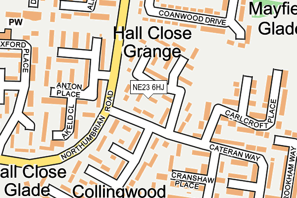 NE23 6HJ map - OS OpenMap – Local (Ordnance Survey) NE23 6HJ map - OS OpenMap – Local (Ordnance Survey)