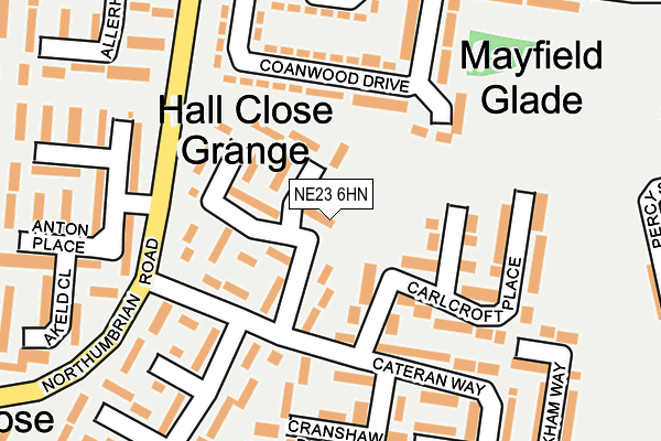NE23 6HN map - OS OpenMap – Local (Ordnance Survey) NE23 6HN map - OS OpenMap – Local (Ordnance Survey)