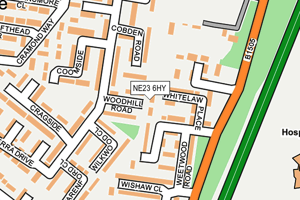 NE23 6HY map - OS OpenMap – Local (Ordnance Survey) NE23 6HY map - OS OpenMap – Local (Ordnance Survey)