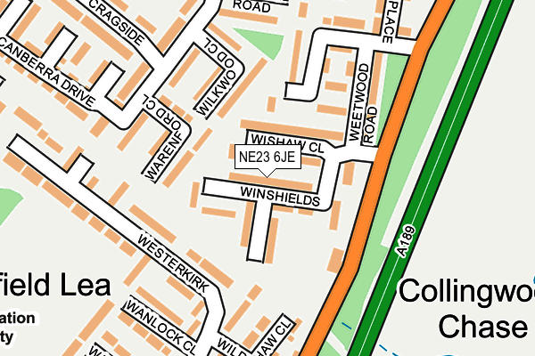 NE23 6JE map - OS OpenMap – Local (Ordnance Survey) NE23 6JE map - OS OpenMap – Local (Ordnance Survey)