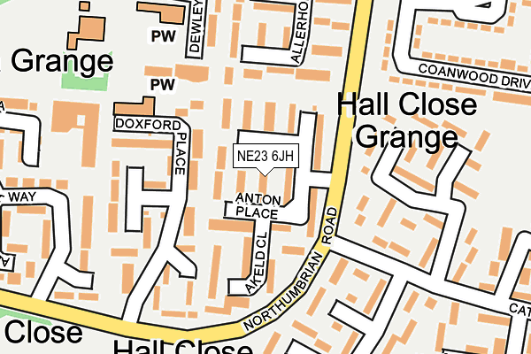 NE23 6JH map - OS OpenMap – Local (Ordnance Survey) NE23 6JH map - OS OpenMap – Local (Ordnance Survey)