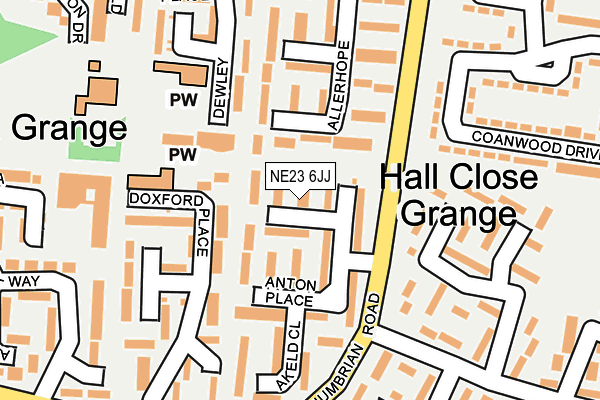 NE23 6JJ map - OS OpenMap – Local (Ordnance Survey) NE23 6JJ map - OS OpenMap – Local (Ordnance Survey)