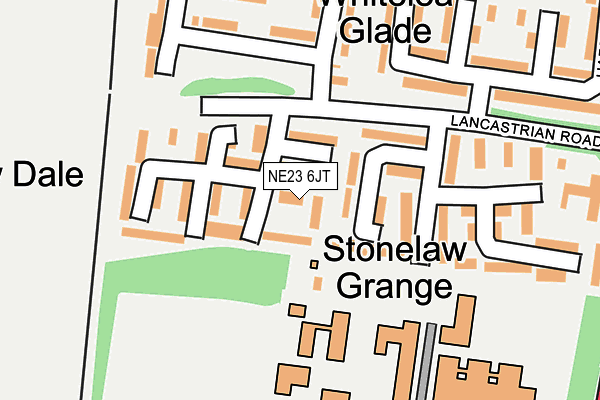 NE23 6JT map - OS OpenMap – Local (Ordnance Survey)