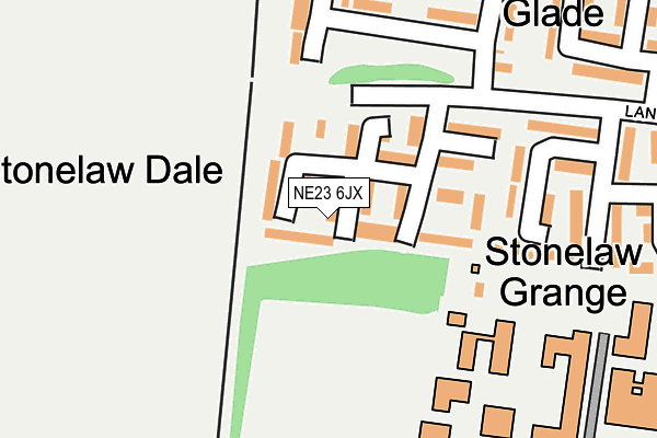 NE23 6JX map - OS OpenMap – Local (Ordnance Survey)