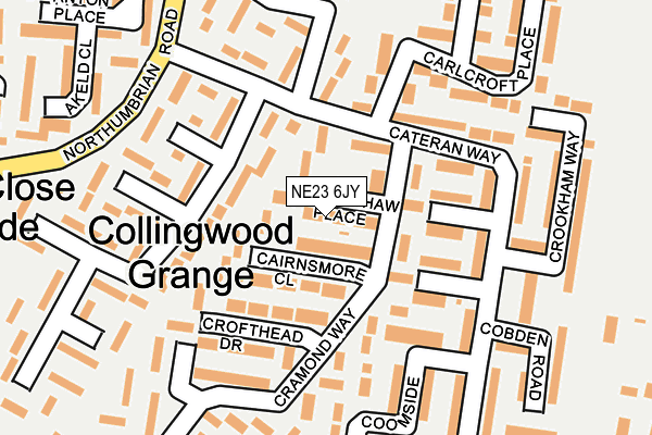NE23 6JY map - OS OpenMap – Local (Ordnance Survey) NE23 6JY map - OS OpenMap – Local (Ordnance Survey)