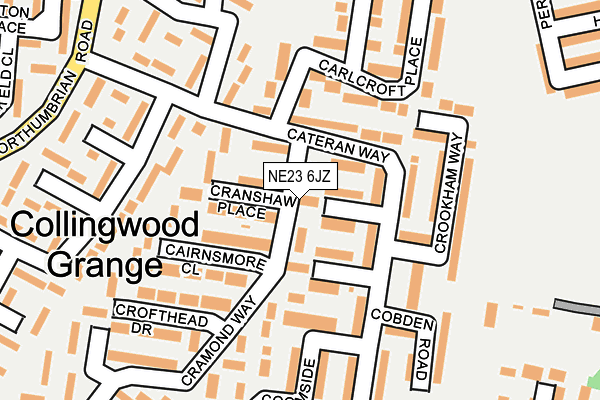 NE23 6JZ map - OS OpenMap – Local (Ordnance Survey) NE23 6JZ map - OS OpenMap – Local (Ordnance Survey)