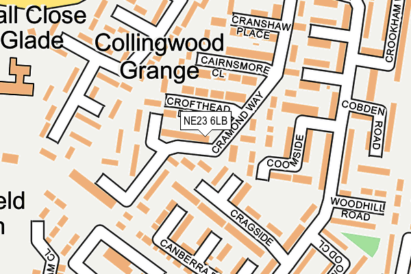 NE23 6LB map - OS OpenMap – Local (Ordnance Survey) NE23 6LB map - OS OpenMap – Local (Ordnance Survey)