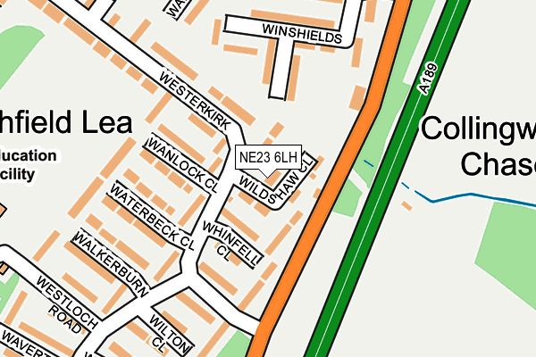 NE23 6LH map - OS OpenMap – Local (Ordnance Survey) NE23 6LH map - OS OpenMap – Local (Ordnance Survey)