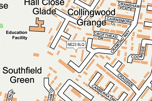 NE23 6LQ map - OS OpenMap – Local (Ordnance Survey) NE23 6LQ map - OS OpenMap – Local (Ordnance Survey)