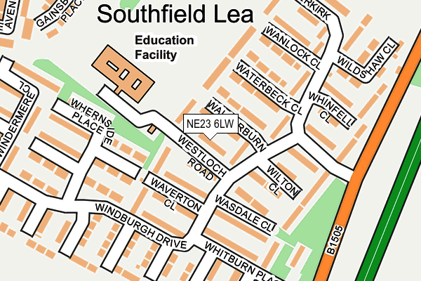 NE23 6LW map - OS OpenMap – Local (Ordnance Survey) NE23 6LW map - OS OpenMap – Local (Ordnance Survey)