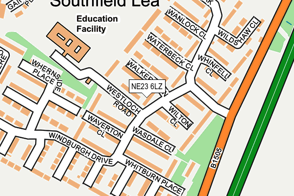 NE23 6LZ map - OS OpenMap – Local (Ordnance Survey) NE23 6LZ map - OS OpenMap – Local (Ordnance Survey)