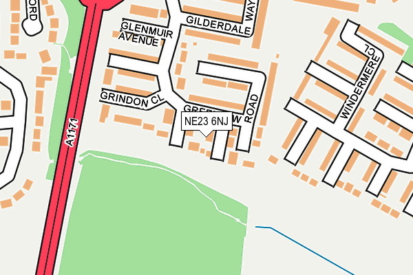 NE23 6NJ map - OS OpenMap – Local (Ordnance Survey)