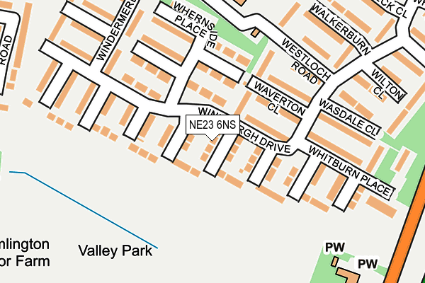 NE23 6NS map - OS OpenMap – Local (Ordnance Survey) NE23 6NS map - OS OpenMap – Local (Ordnance Survey)
