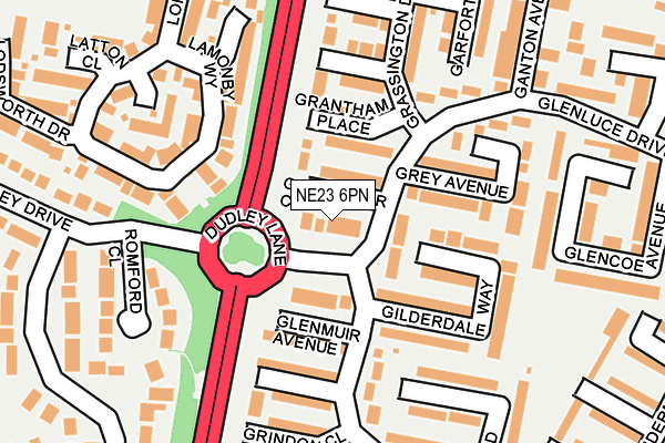 NE23 6PN map - OS OpenMap – Local (Ordnance Survey) NE23 6PN map - OS OpenMap – Local (Ordnance Survey)