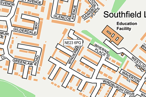 NE23 6PQ map - OS OpenMap – Local (Ordnance Survey) NE23 6PQ map - OS OpenMap – Local (Ordnance Survey)