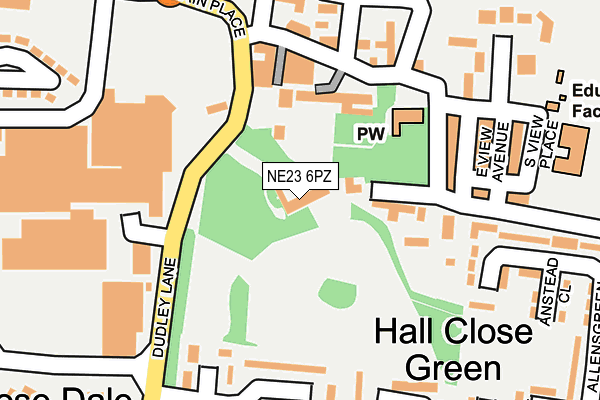 NE23 6PZ map - OS OpenMap – Local (Ordnance Survey) NE23 6PZ map - OS OpenMap – Local (Ordnance Survey)