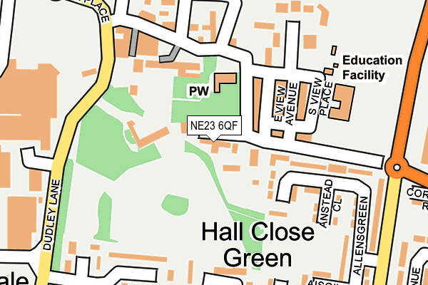 NE23 6QF map - OS OpenMap – Local (Ordnance Survey) NE23 6QF map - OS OpenMap – Local (Ordnance Survey)