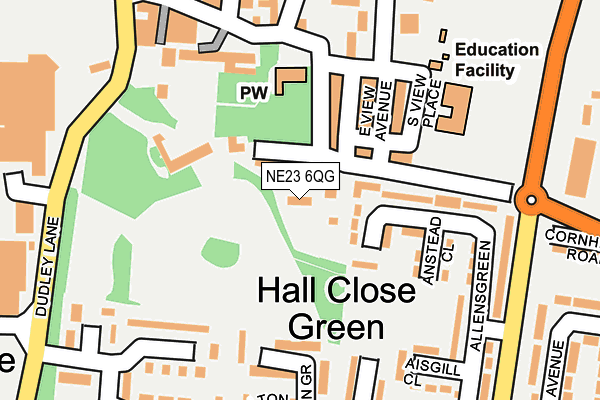 NE23 6QG map - OS OpenMap – Local (Ordnance Survey) NE23 6QG map - OS OpenMap – Local (Ordnance Survey)