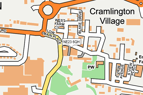NE23 6QH map - OS OpenMap – Local (Ordnance Survey) NE23 6QH map - OS OpenMap – Local (Ordnance Survey)