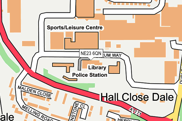 NE23 6QN map - OS OpenMap – Local (Ordnance Survey) NE23 6QN map - OS OpenMap – Local (Ordnance Survey)