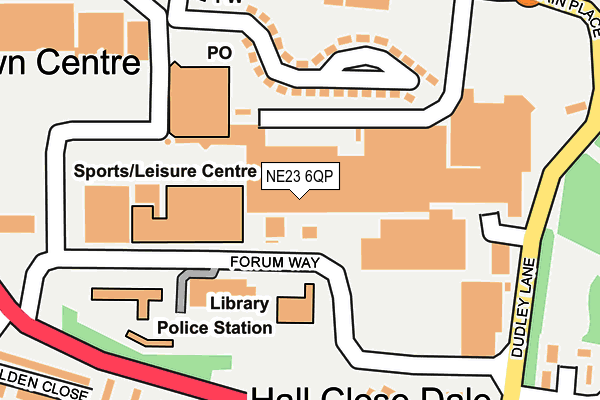 NE23 6QP map - OS OpenMap – Local (Ordnance Survey) NE23 6QP map - OS OpenMap – Local (Ordnance Survey)