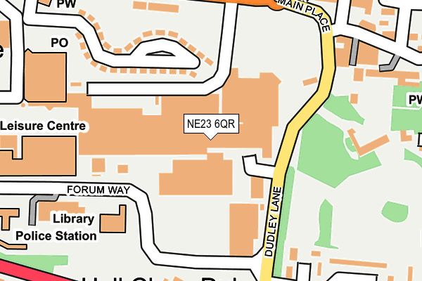 NE23 6QR map - OS OpenMap – Local (Ordnance Survey) NE23 6QR map - OS OpenMap – Local (Ordnance Survey)