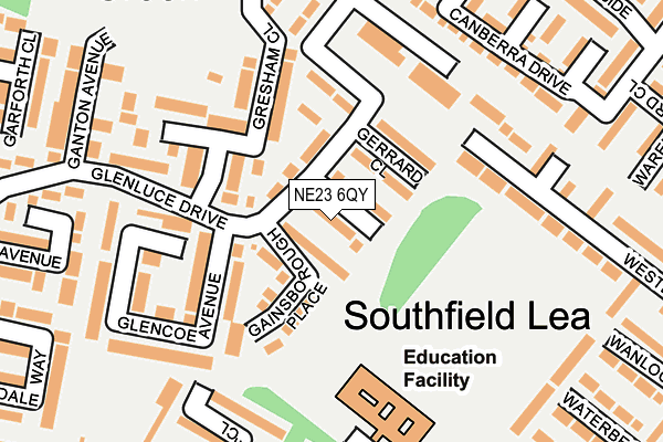 NE23 6QY map - OS OpenMap – Local (Ordnance Survey) NE23 6QY map - OS OpenMap – Local (Ordnance Survey)
