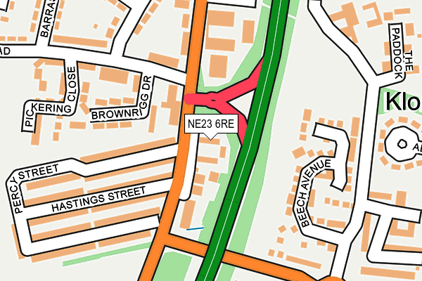 NE23 6RE map - OS OpenMap – Local (Ordnance Survey) NE23 6RE map - OS OpenMap – Local (Ordnance Survey)