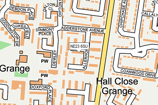 NE23 6SU map - OS OpenMap – Local (Ordnance Survey) NE23 6SU map - OS OpenMap – Local (Ordnance Survey)