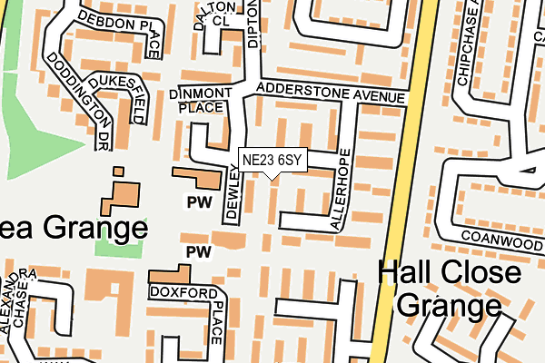 NE23 6SY map - OS OpenMap – Local (Ordnance Survey) NE23 6SY map - OS OpenMap – Local (Ordnance Survey)