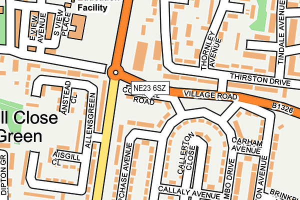 NE23 6SZ map - OS OpenMap – Local (Ordnance Survey) NE23 6SZ map - OS OpenMap – Local (Ordnance Survey)