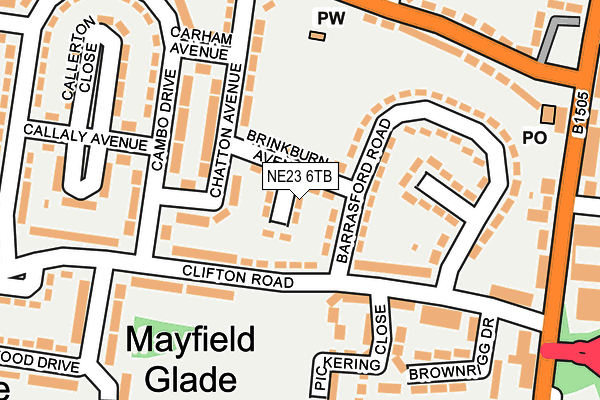 NE23 6TB map - OS OpenMap – Local (Ordnance Survey) NE23 6TB map - OS OpenMap – Local (Ordnance Survey)