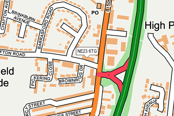 NE23 6TG map - OS OpenMap – Local (Ordnance Survey) NE23 6TG map - OS OpenMap – Local (Ordnance Survey)