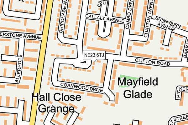 NE23 6TJ map - OS OpenMap – Local (Ordnance Survey) NE23 6TJ map - OS OpenMap – Local (Ordnance Survey)