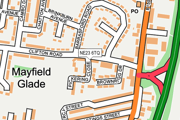 NE23 6TQ map - OS OpenMap – Local (Ordnance Survey) NE23 6TQ map - OS OpenMap – Local (Ordnance Survey)