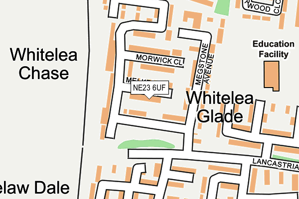 NE23 6UF map - OS OpenMap – Local (Ordnance Survey)