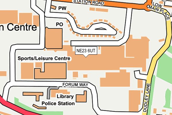 NE23 6UT map - OS OpenMap – Local (Ordnance Survey) NE23 6UT map - OS OpenMap – Local (Ordnance Survey)