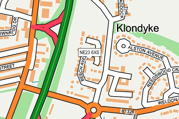 NE23 6XS map - OS OpenMap – Local (Ordnance Survey) NE23 6XS map - OS OpenMap – Local (Ordnance Survey)