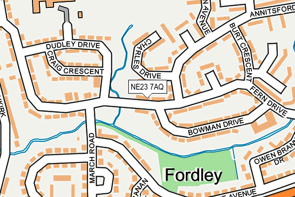 NE23 7AQ map - OS OpenMap – Local (Ordnance Survey) NE23 7AQ map - OS OpenMap – Local (Ordnance Survey)