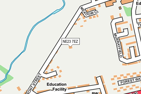 NE23 7EZ map - OS OpenMap – Local (Ordnance Survey)