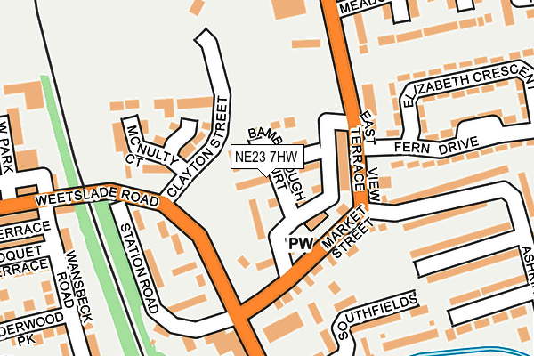 NE23 7HW map - OS OpenMap – Local (Ordnance Survey) NE23 7HW map - OS OpenMap – Local (Ordnance Survey)