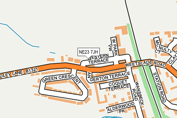 NE23 7JH map - OS OpenMap – Local (Ordnance Survey) NE23 7JH map - OS OpenMap – Local (Ordnance Survey)
