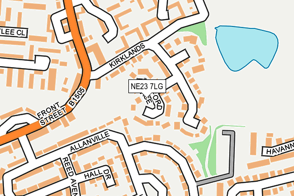 NE23 7LG map - OS OpenMap – Local (Ordnance Survey) NE23 7LG map - OS OpenMap – Local (Ordnance Survey)