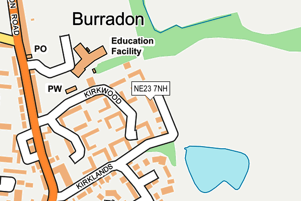 NE23 7NH map - OS OpenMap – Local (Ordnance Survey) NE23 7NH map - OS OpenMap – Local (Ordnance Survey)