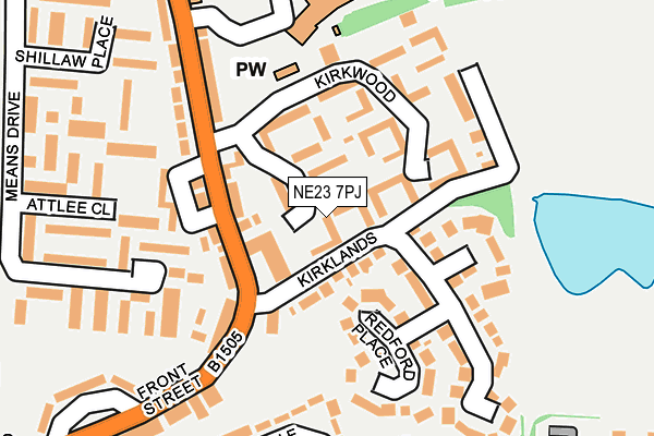 NE23 7PJ map - OS OpenMap – Local (Ordnance Survey) NE23 7PJ map - OS OpenMap – Local (Ordnance Survey)